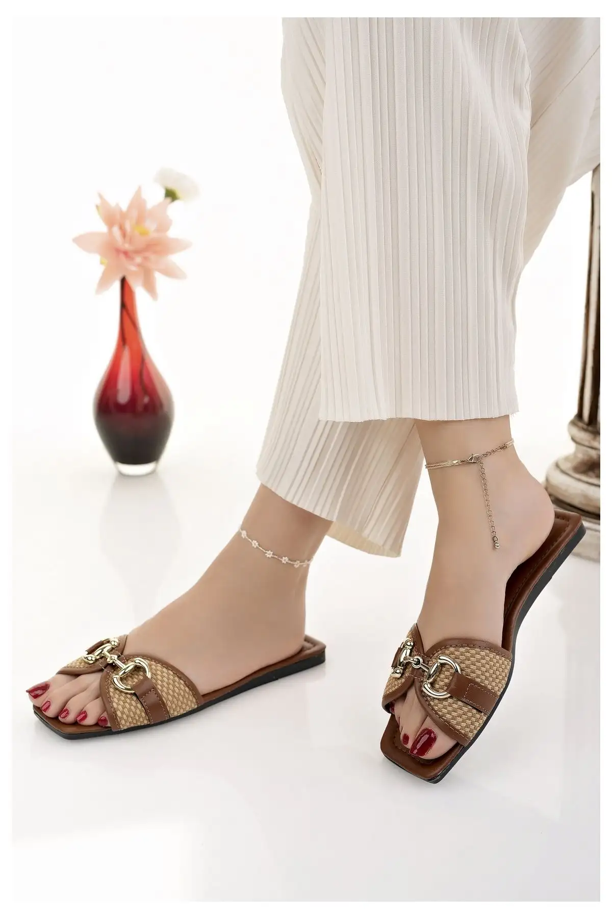 کفش اداری زنانه ترکیب  روزانه دمپایی تابه بافتنی حصیری شیک تابستانی برای خانه، سواحل و محل کار - 5721 کفش اداری زنانه ترکیب روزانه دمپایی تابه بافتنی حصیری شیک تابستانی برای خانه، سواحل و محل کار - 5721