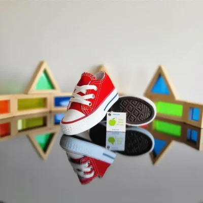 کفش دخترانه ورزشی کتان کنواس با بند کوتاه برای کودکان پسر و دختر (یونیسکس) - 6891