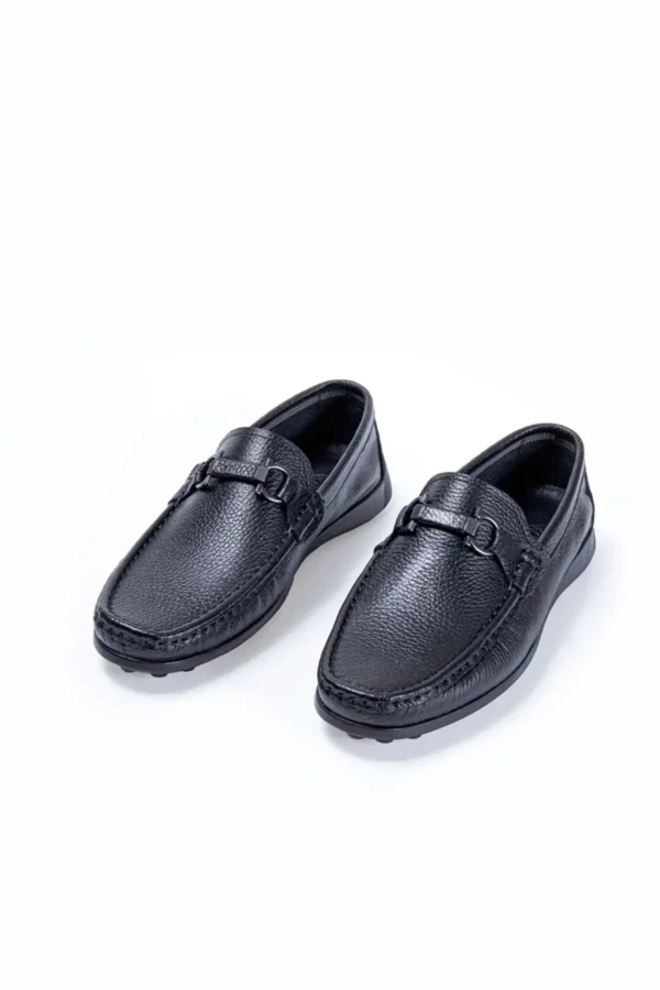 کفش روزمره مردانه فورته loafer جلد طبیعی ۱۰۰% با سگک مشکی - 6047