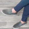 کفش ورزشی روزمره 1. مردانه طبیعی چرم 2. 3. تابستانی 4. لوفر نبوک خاکستری - 5531