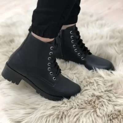 بوت و نیم‌ بوت زنانه زمستانی با زیپ ساق کتاه، طراحی مد رز با کفی ضدلغزش بنددار. - 5635