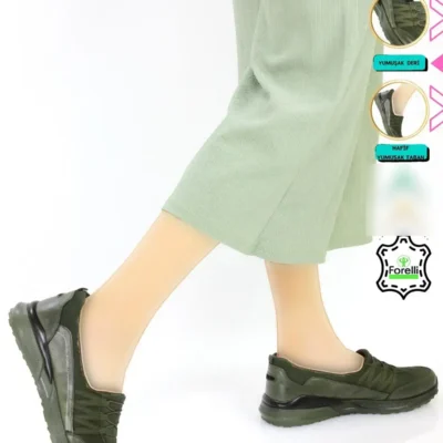 کفش ورزشی روزمره زنانه از چرم طبیعی، سبک اسپرت، بدون بند و ارتوپدیک مدل F24/SP46704Y - 5561