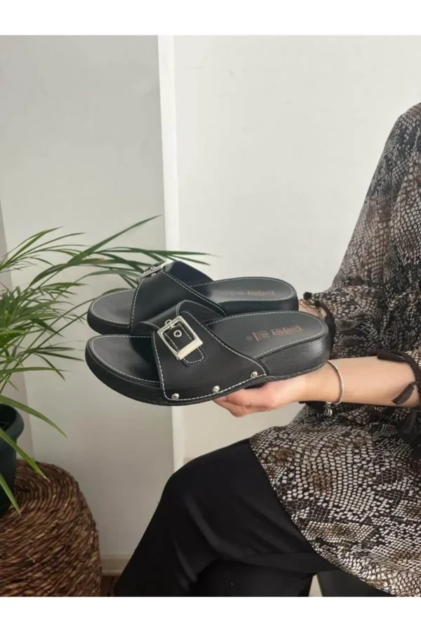 کفش راحتی خانه زنانه پاپوش طبی آناتومیک کلاسیک با یک بند، دمپایی مادر، دمپایی خیابانی - 7007