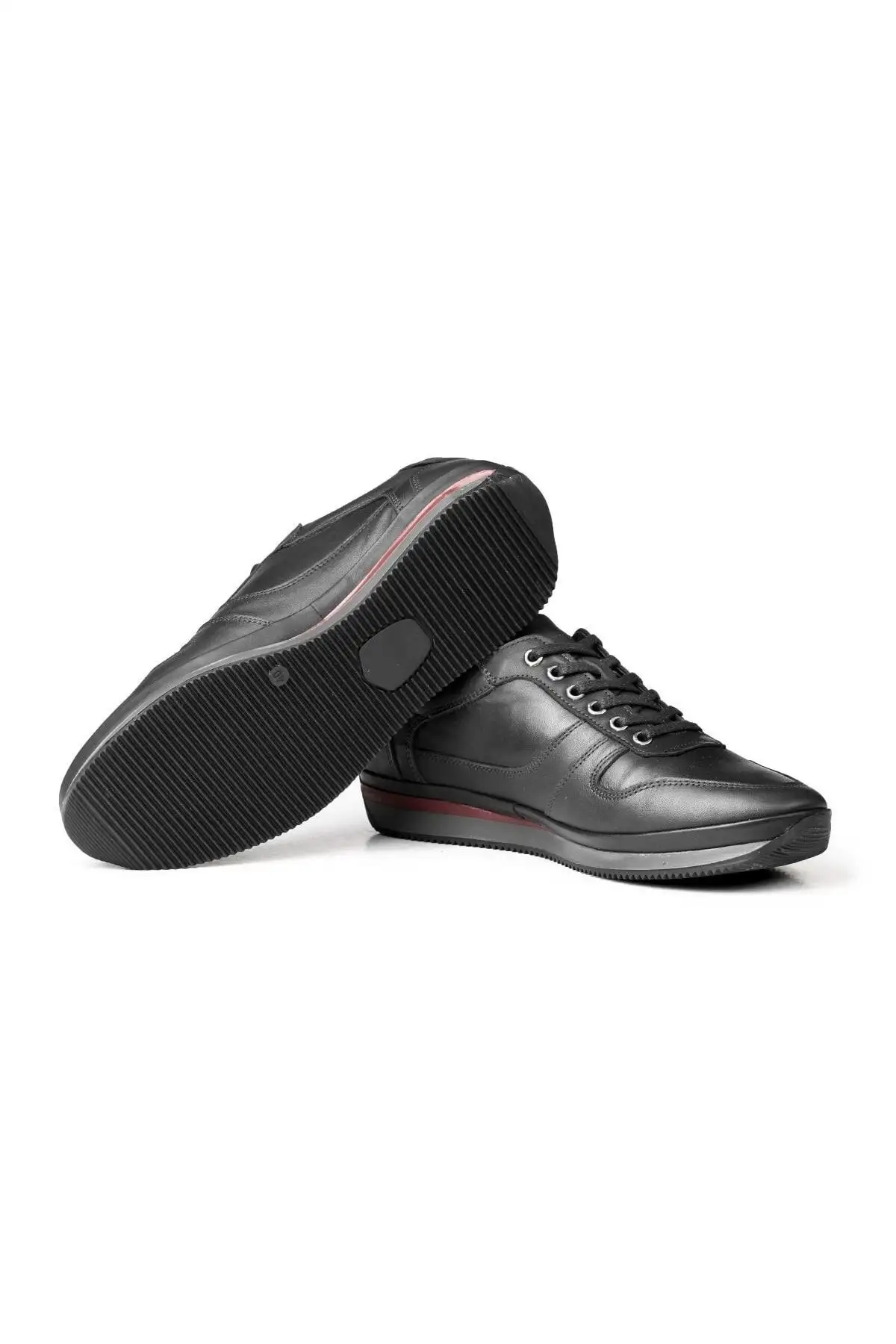 کفش سایز بزرگ مردانه روزمره چرم طبیعی با پشم‌لک‌دار و خز سرخابی رنگ قهوه‌ای - 6711