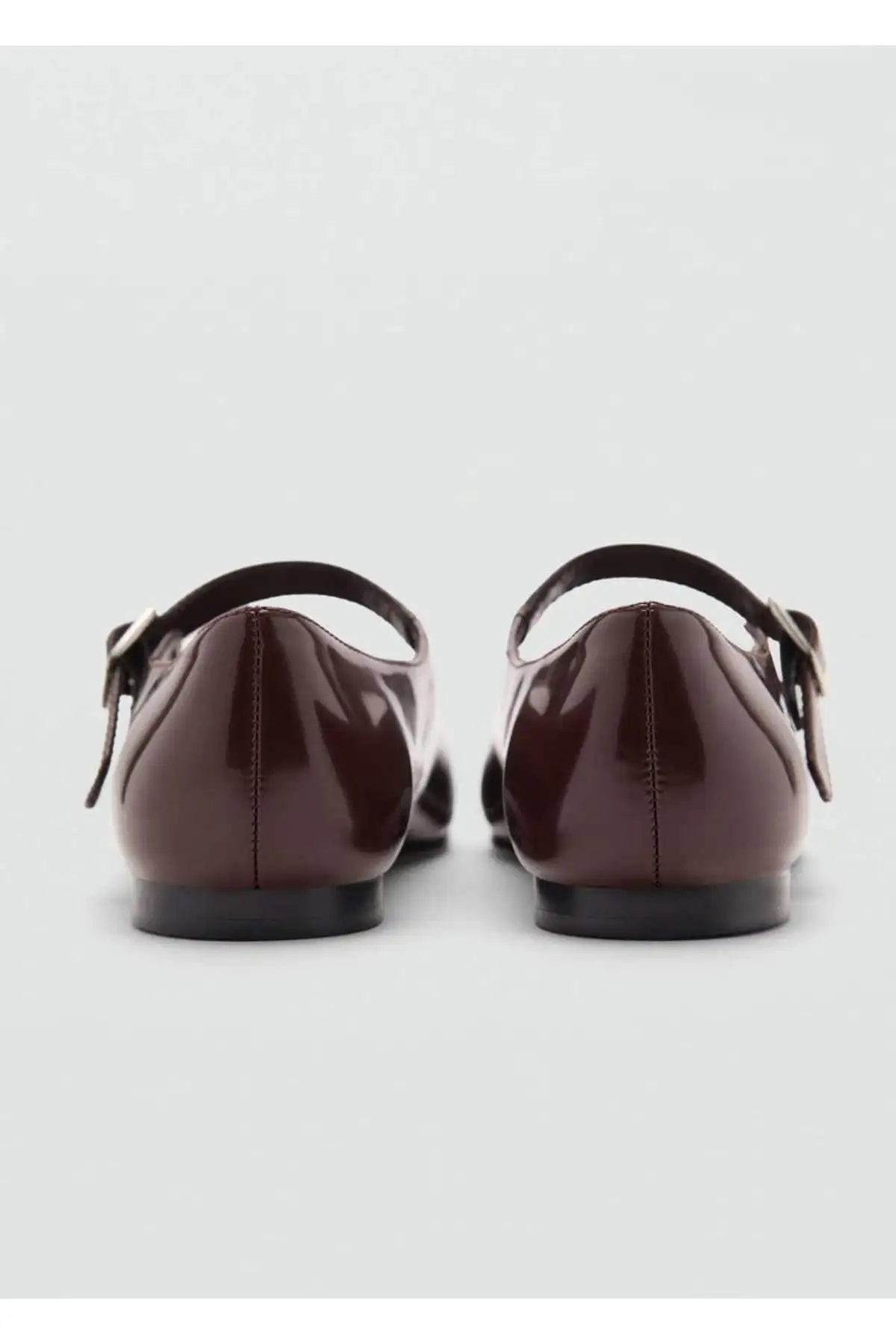 کفش تخت زنانه بابت بند دار با ظاهر روگان - 5827 کفش تخت زنانه بابت بند دار با ظاهر روگان - 5827