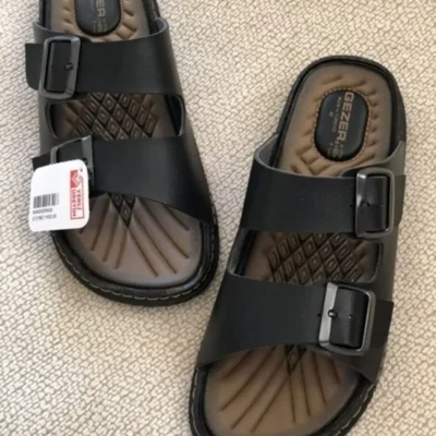 کفش راحتی خانه صندل مردانه ارتوپدیک راحت با کفی قابل تنظیم مشکی - 7015