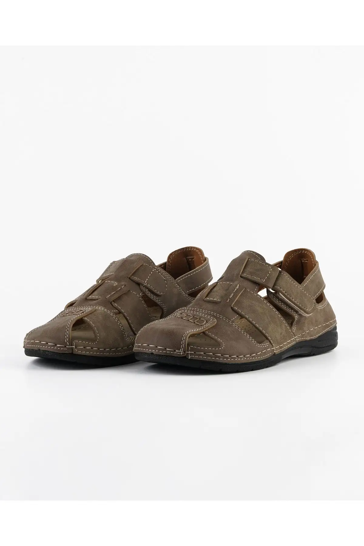 کفش سایز بزرگ مردانه صندل TL181 رنگ بژ صندل راحتی روزمره - 5649