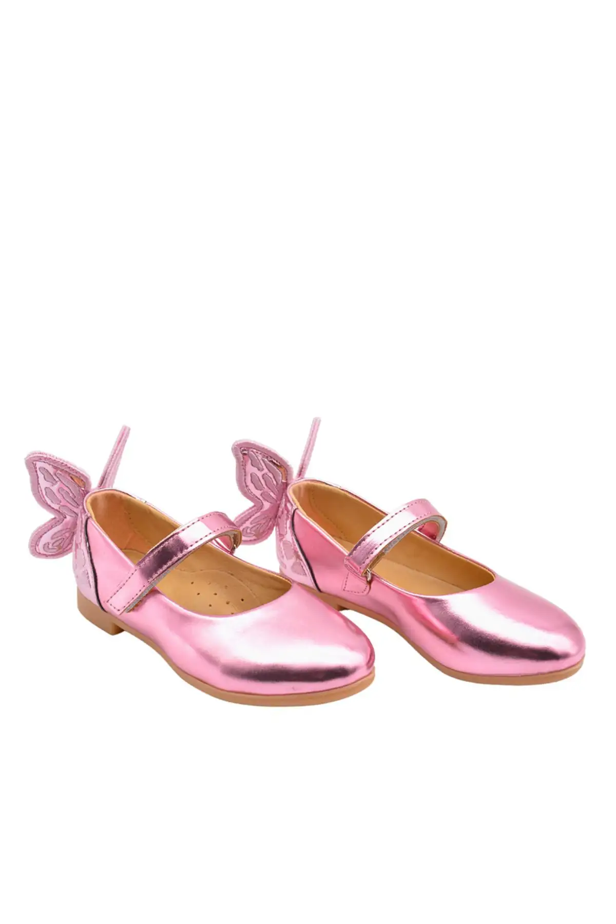 کفش دخترانه  باله  با جزئیات شکل پروانه، رنگ صورتی - 5829 کفش دخترانه باله با جزئیات شکل پروانه، رنگ صورتی - 5829