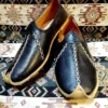 کفش مجلسی زنانه یمنی (چاریق)، یمنی دنیای عثمانی، یمنی چرمی، رنگ سیاه. - 5706