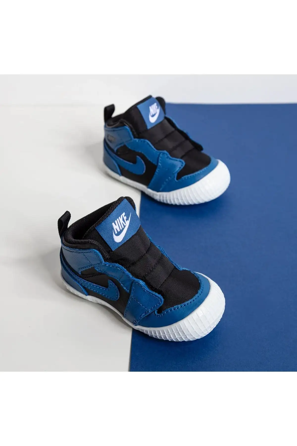کفش نوزاد پسر ورزشی بچگانه نایک جوردن 1 کریب بوتی در رنگ آبی تیره مارینا - کد AT3745-404 - 5454