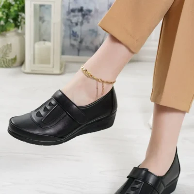 کفش اداری زنانه سیاه orthopedic مخصوص مادران - 6766