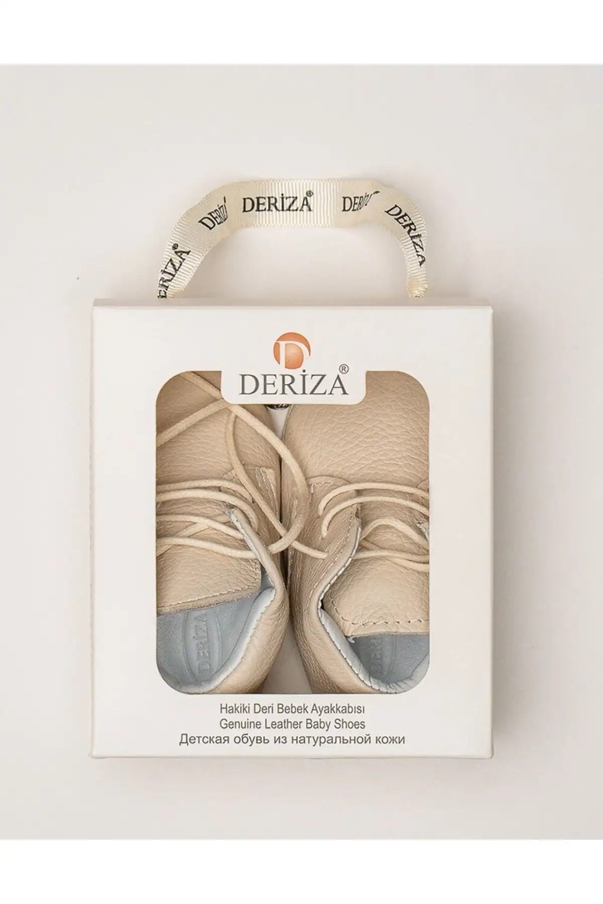 کفش نوزاد پسر بوت ی چرمی با بند لئو - رنگ کرم - 7149 کفش نوزاد پسر بوت ی چرمی با بند لئو - رنگ کرم - 7149