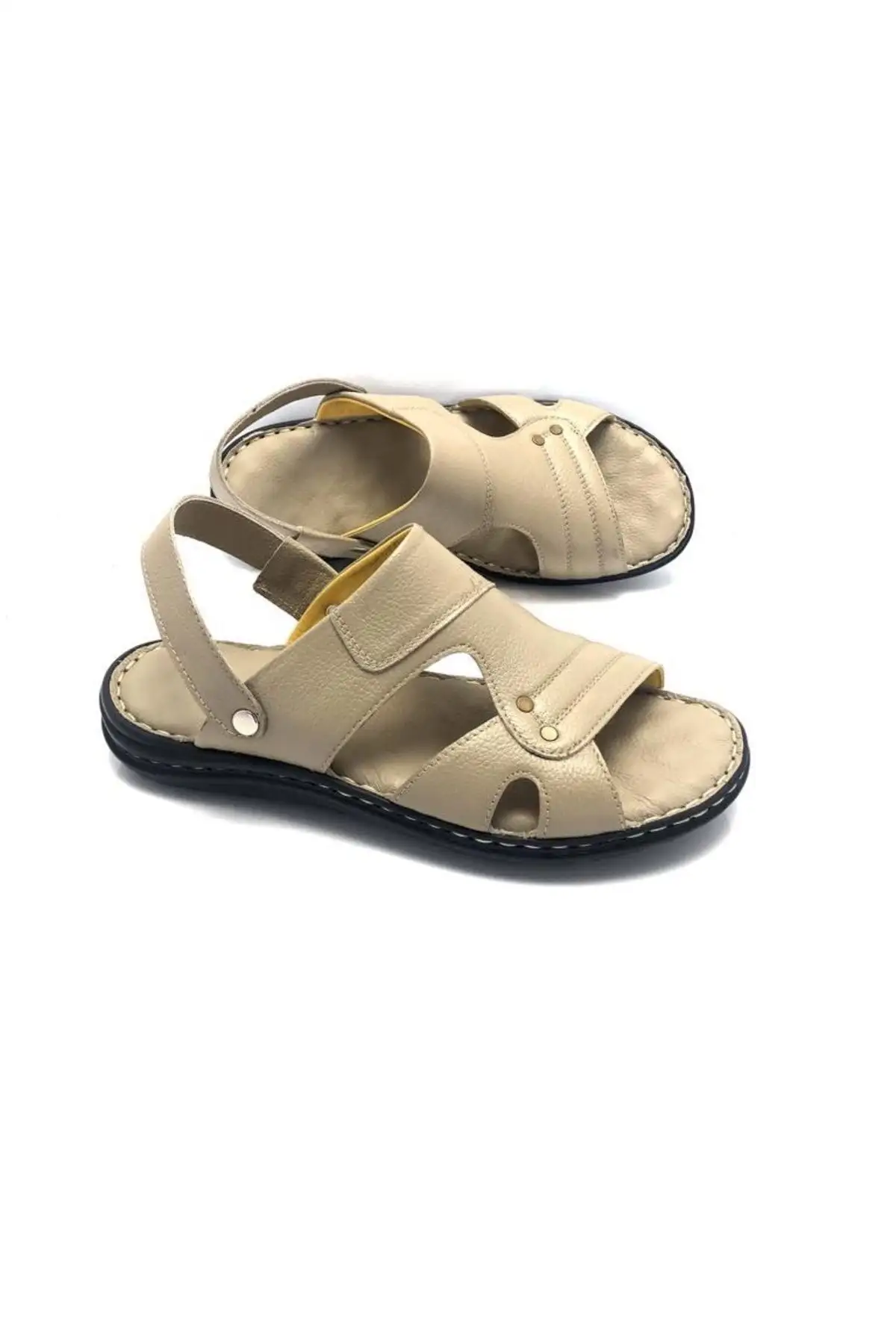 کفش سایز بزرگ مردانه سندل    کاملاً اورتوپدیک از چرم طبیعی - 6827 کفش سایز بزرگ مردانه سندل کاملاً اورتوپدیک از چرم طبیعی - 6827