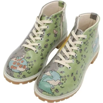 بوت و نیم بوت زنانه براق در رنگهای متنع از جنس چرم گیاهی - طراحی Life Goes On - 6185