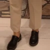 کفش مجلسی زنانه آکسفورد مشکی چرم با طرح ساده - 6218