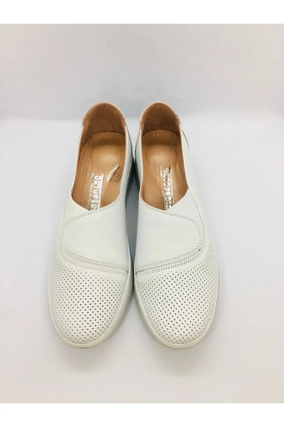 کفش طبی  زنانه چرمی 03-4505 سفید - 6733 کفش طبی زنانه چرمی 03-4505 سفید - 6733