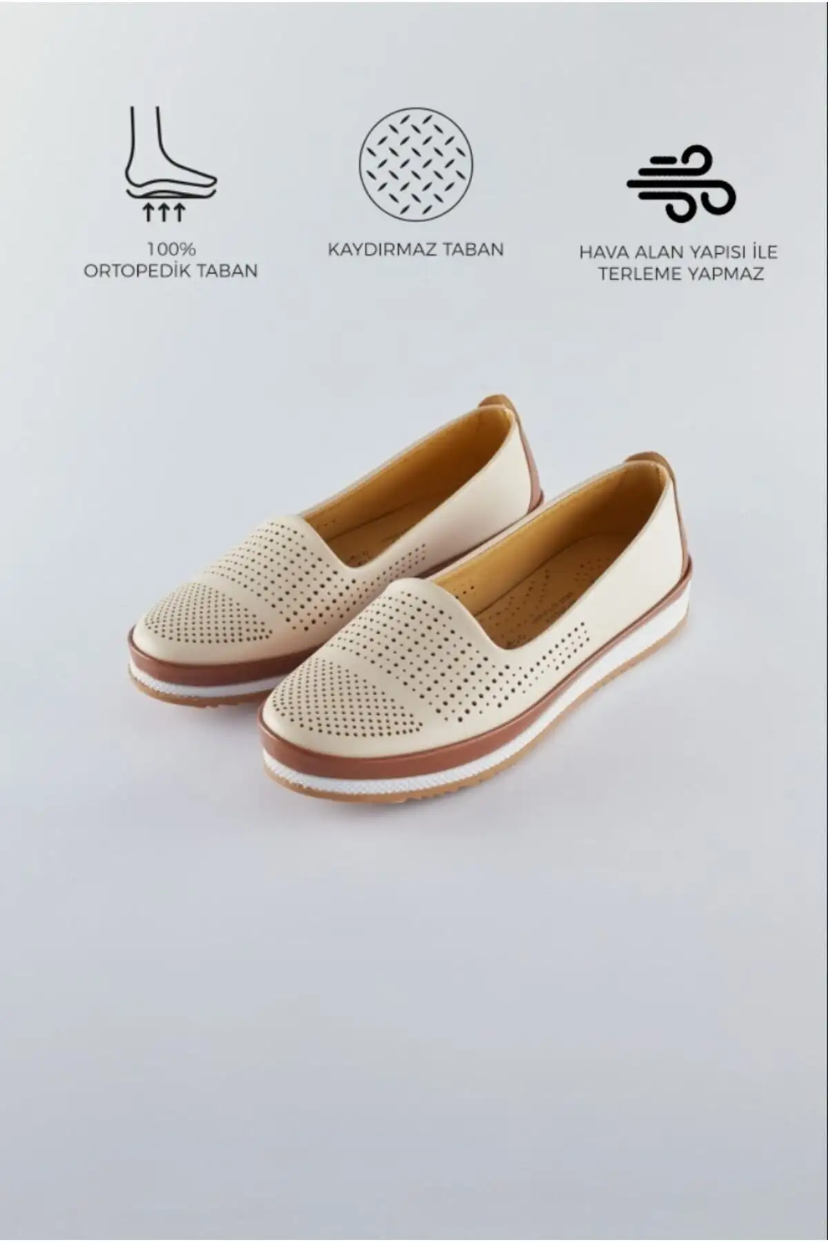 کفش ورزشی روزمره بابت تابستانی با کفی نرم و تمام اورتوپدیک رنگ بژ، بابت کلاسیک، و بابت مناسب مادران. - 6621 کفش ورزشی روزمره بابت تابستانی با کفی نرم و تمام اورتوپدیک رنگ بژ، بابت کلاسیک، و بابت مناسب مادران. - 6621