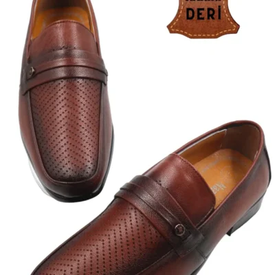 کفش رسمی مردانه روزمره کلاسیک چرم طبیعی داخلی و خارجی اورتوپدیک سبک - 5947