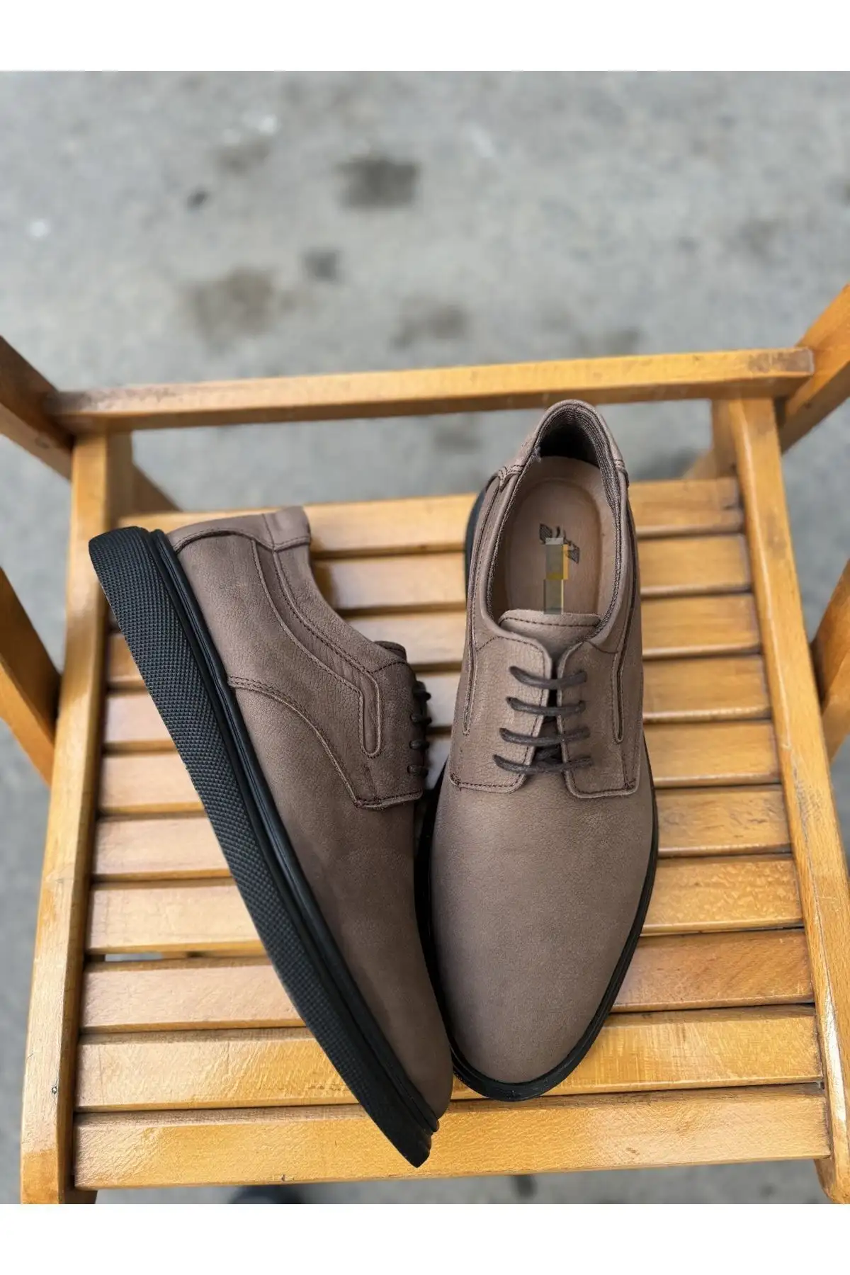 کفش روزمره مردانه  اکسفورد  کلاسیک با زیره پُر شده از چرم طبیعی و اورتوپدیک - 6053 کفش روزمره مردانه اکسفورد کلاسیک با زیره پُر شده از چرم طبیعی و اورتوپدیک - 6053