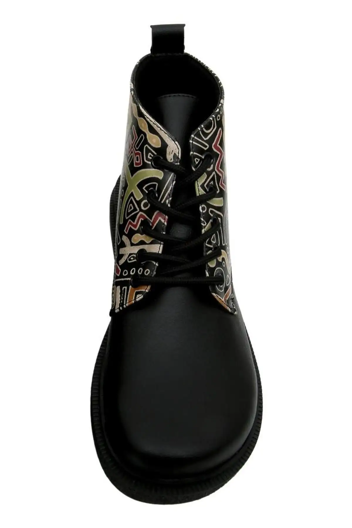 بوت و نیم بوت زنانه  مچدار سیاه  از جنس چرم گان - طراحی خششانسی سیاه - 6177 بوت و نیم بوت زنانه مچدار سیاه از جنس چرم گان - طراحی خششانسی سیاه - 6177