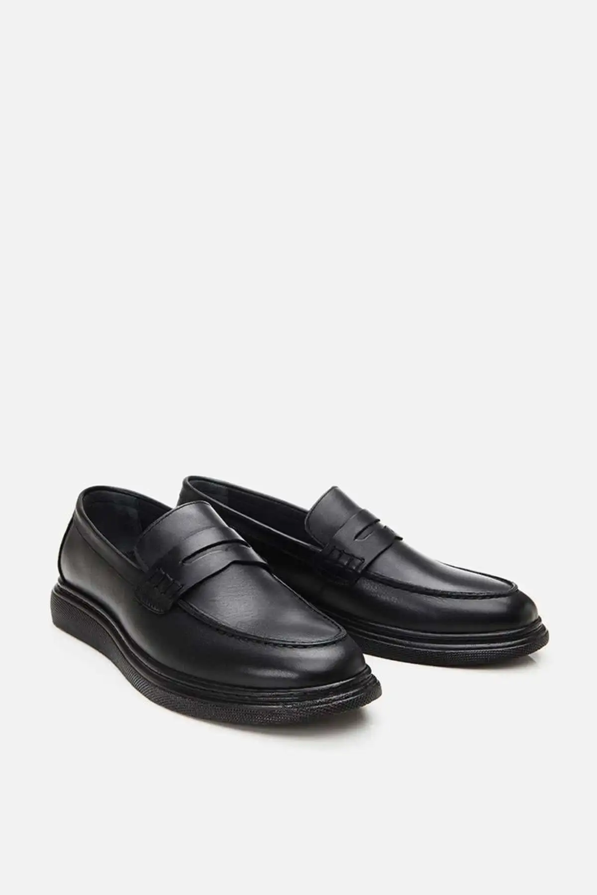 کفش روزمره مردانه کیفیت عالی چرم مشکی  لوفر - 6067 کفش روزمره مردانه کیفیت عالی چرم مشکی لوفر - 6067