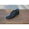 کفش رسمی مردانه زمستانی برنی مدل M574، از چرم طبیعی با زیره لاستیکی و بنددار - 6008