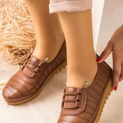 کفش ورزشی روزمره راحت زنانه اورتپدیک - قهوه‌ای - 6627