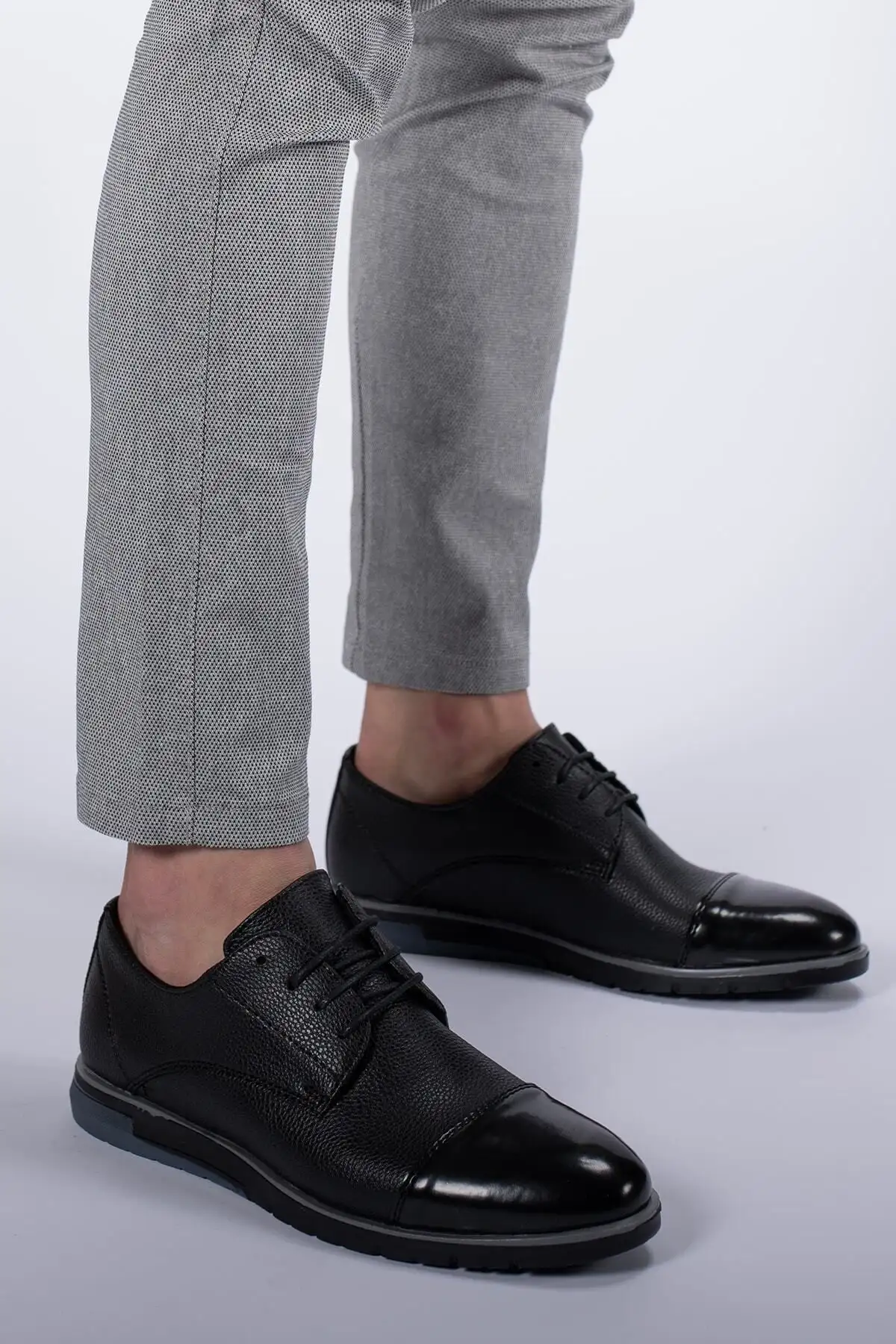 کفش رسمی مردانه کژوال ۰۰۱۲۳۹۷ مشکی چرم مصنوعی - 6024