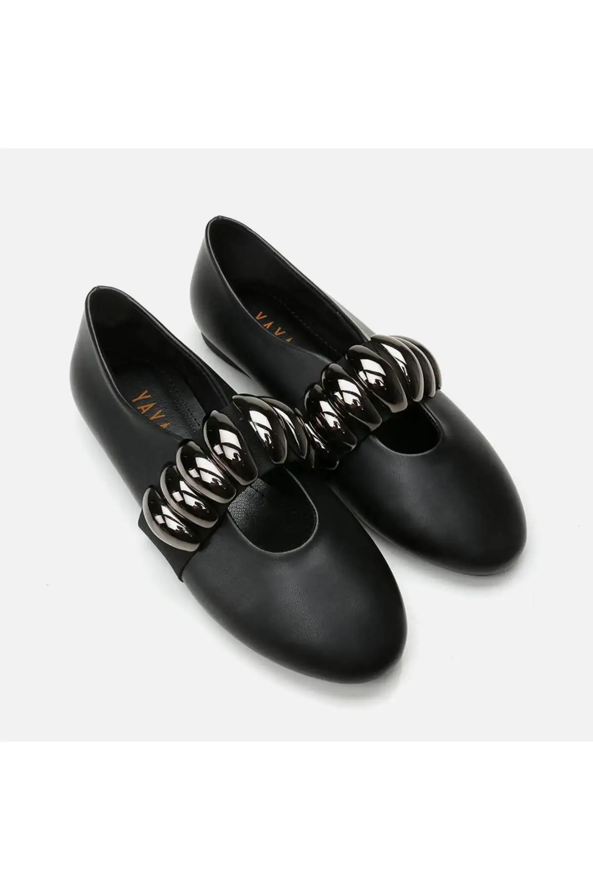 کفش تخت زنانه مریم جین پاپوش سیاه - 6863