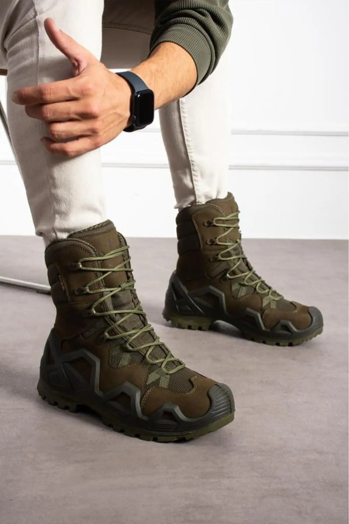 بوت مردانه SS603  نظامی تاکتیکی یکپارچه ضد آب رنگ خاکی - 6835 بوت مردانه SS603 نظامی تاکتیکی یکپارچه ضد آب رنگ خاکی - 6835