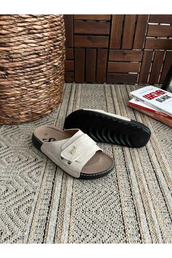 کفش راحتی خانه دمپایی طبی آناتومیک راحت با زیره اورتوپدیک unisex با چسب، مناسب استفاده روزمره و خیابانی. - 6996