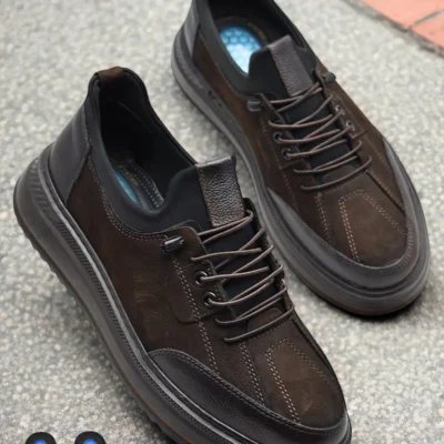 کفش روزمره مردانه تاب ۵۵۰: با زیره ارتوپدی ژله‌ای از چرم طبیعی. - 6485