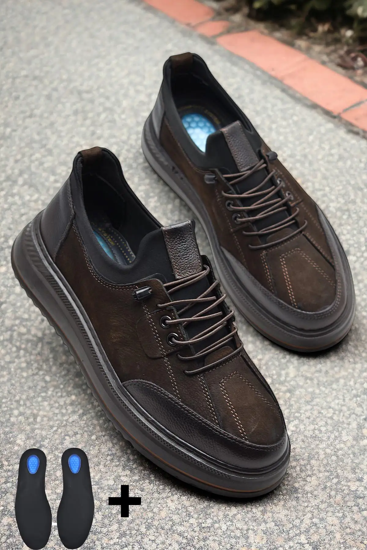 کفش روزمره مردانه تاب ۵۵۰:    با زیره ارتوپدی ژلهای از چرم طبیعی. - 6485 کفش روزمره مردانه تاب ۵۵۰: با زیره ارتوپدی ژلهای از چرم طبیعی. - 6485