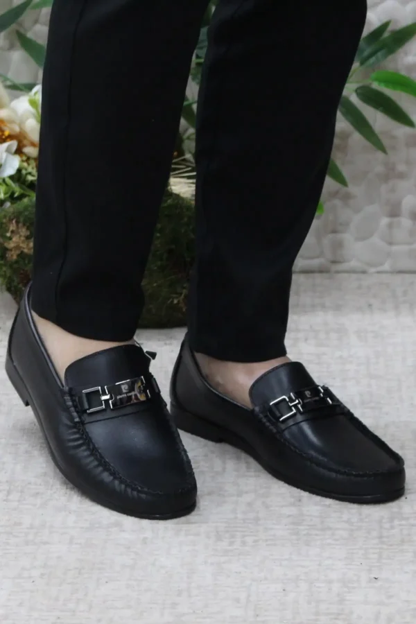کفش رسمی مردانه 25109 بربری از چرم طبیعی مشکی - 5935