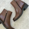 بوت و نیم‌ بوت زنانه ی چرم طبیعی کرم - 6685