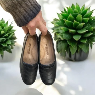 کفش مادر با کفی داخلی طبی و چرم واقعی مخصوص پاشنه درد، سایز بزرگ - 5699