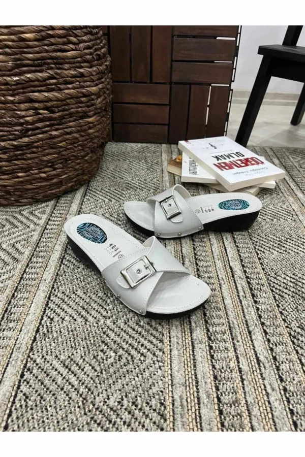 کفش راحتی خانه طبی زنانه با کفی تمام اورتودنسی مناسب برای پاشنه‌درد - 6999