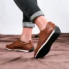 کفش سایز بزرگ مردانه آجئو روزمره از چرم طبیعی رنگ قهوه‌ای - 6724