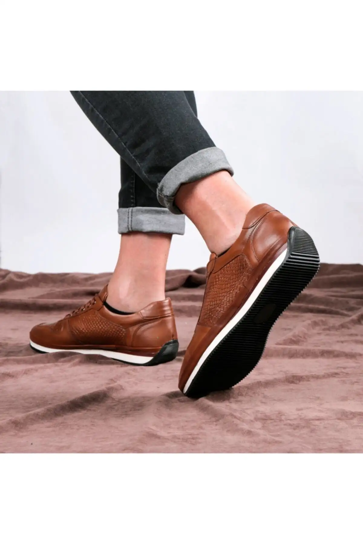 کفش سایز بزرگ مردانه آجئو  روزمره  از چرم طبیعی رنگ قهوهای - 6724 کفش سایز بزرگ مردانه آجئو روزمره از چرم طبیعی رنگ قهوهای - 6724