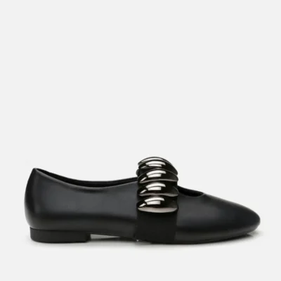 کفش تخت زنانه مریم جین پاپوش سیاه - 6863