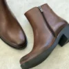 بوت و نیم‌ بوت زنانه ی چرم طبیعی کرم - 6685