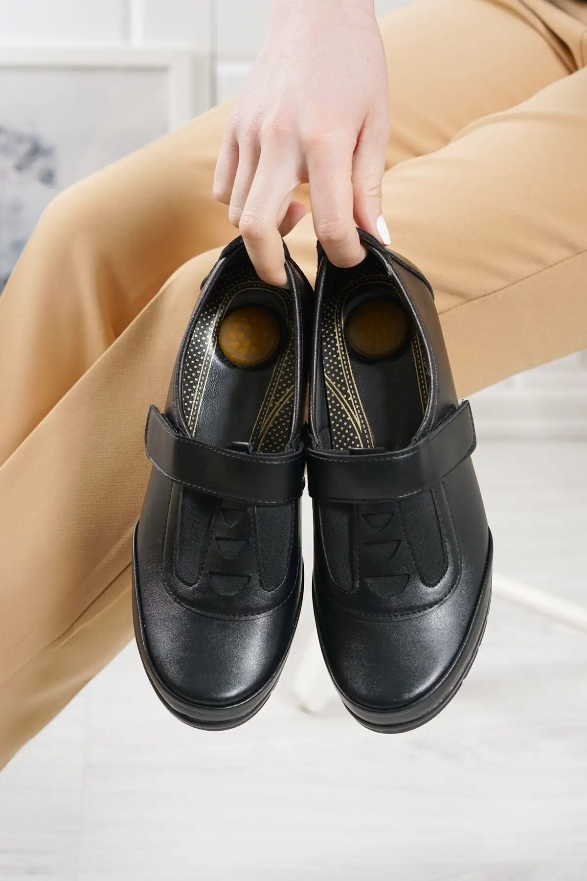 کفش اداری زنانه   سیاه orthopedic مخصوص مادران - 6766 کفش اداری زنانه سیاه orthopedic مخصوص مادران - 6766