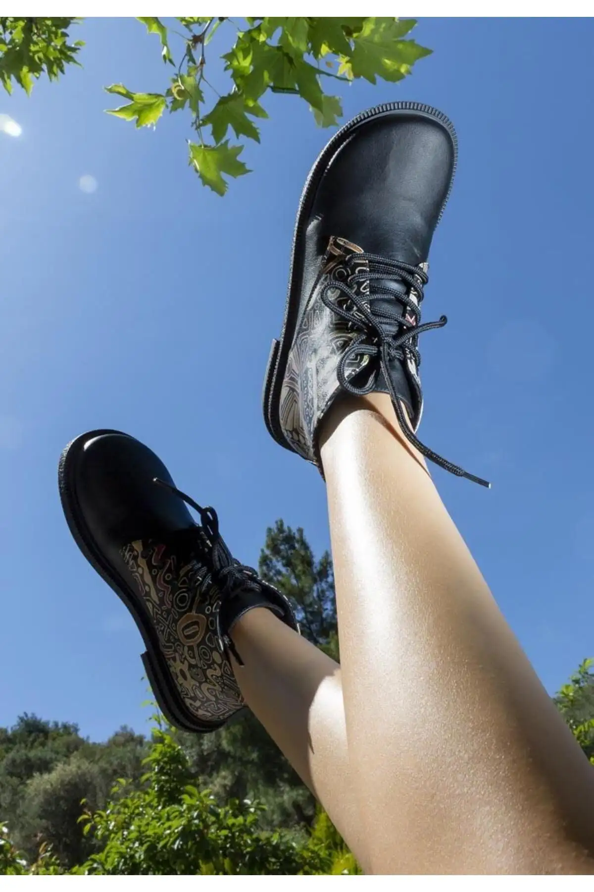 بوت و نیم بوت زنانه  مچدار سیاه  از جنس چرم گان - طراحی خششانسی سیاه - 6177 بوت و نیم بوت زنانه مچدار سیاه از جنس چرم گان - طراحی خششانسی سیاه - 6177