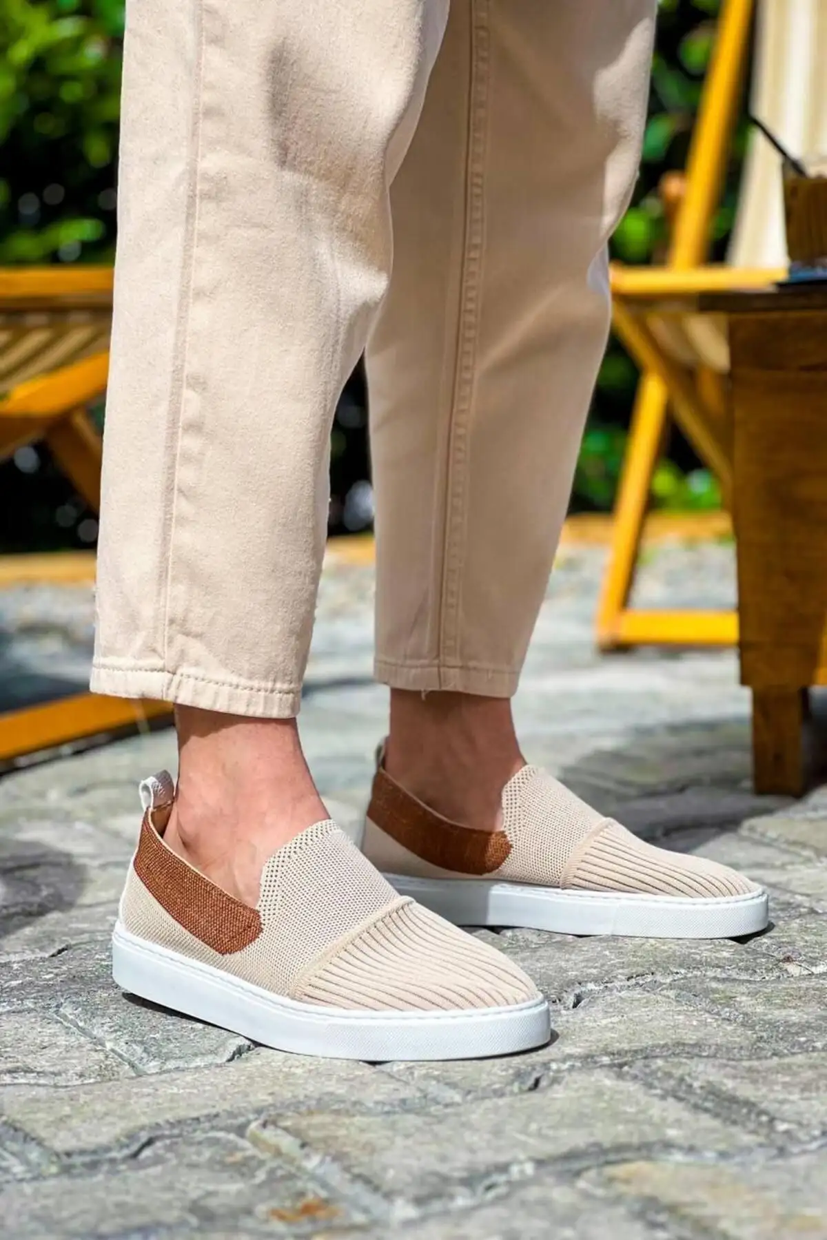 کفش روزمره مردانه HANNOVER تریکو بدون بند انعطافپذیر راحت و سبک برای   ورزشی  بژ/قهوهای روشن - KBC - 6395 کفش روزمره مردانه HANNOVER تریکو بدون بند انعطافپذیر راحت و سبک برای ورزشی بژ/قهوهای روشن - KBC - 6395