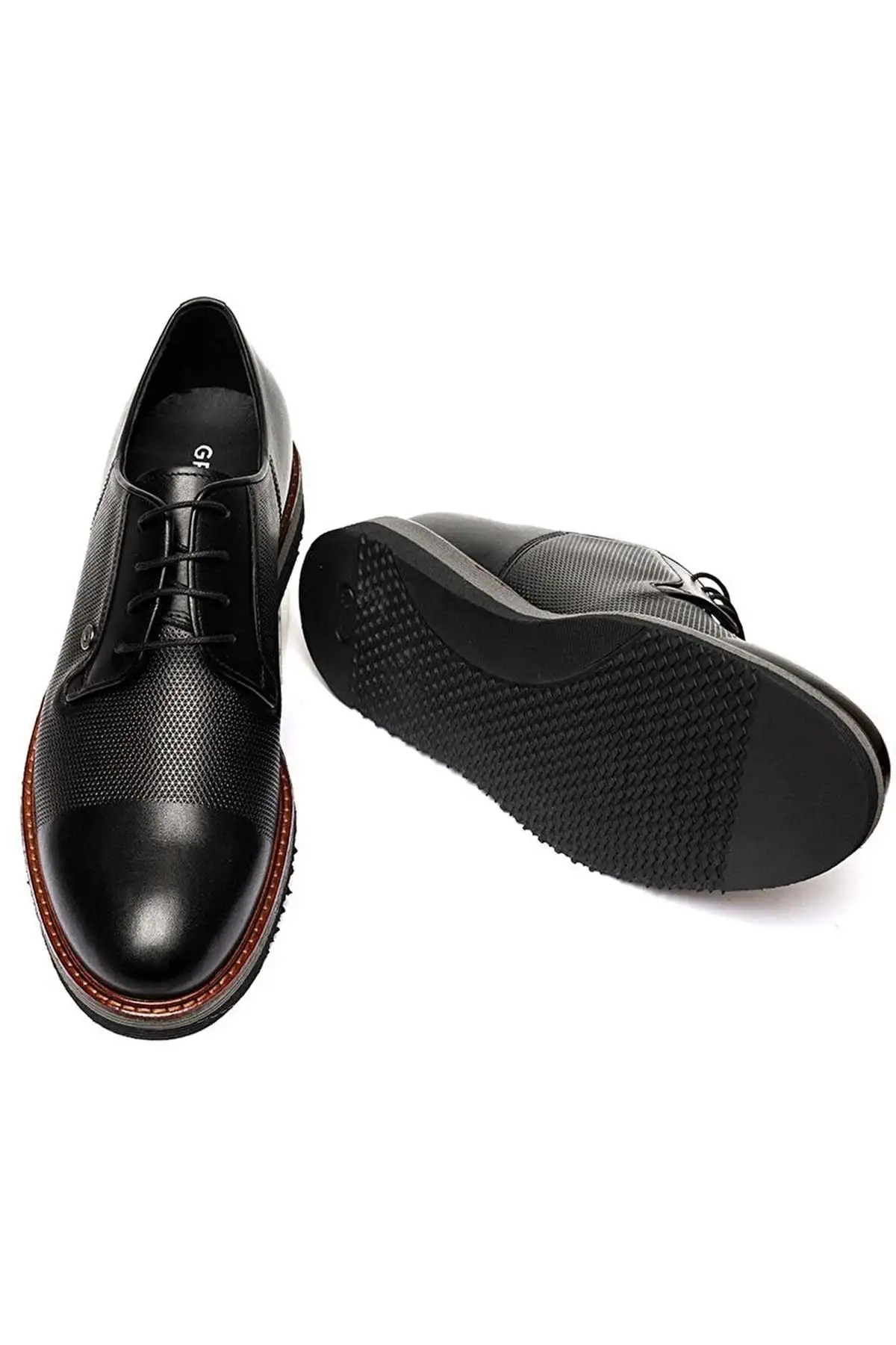کفش رسمی مردانه کلاسیک مشکی از چرم طبیعی ۳K1KA75130 - 6955