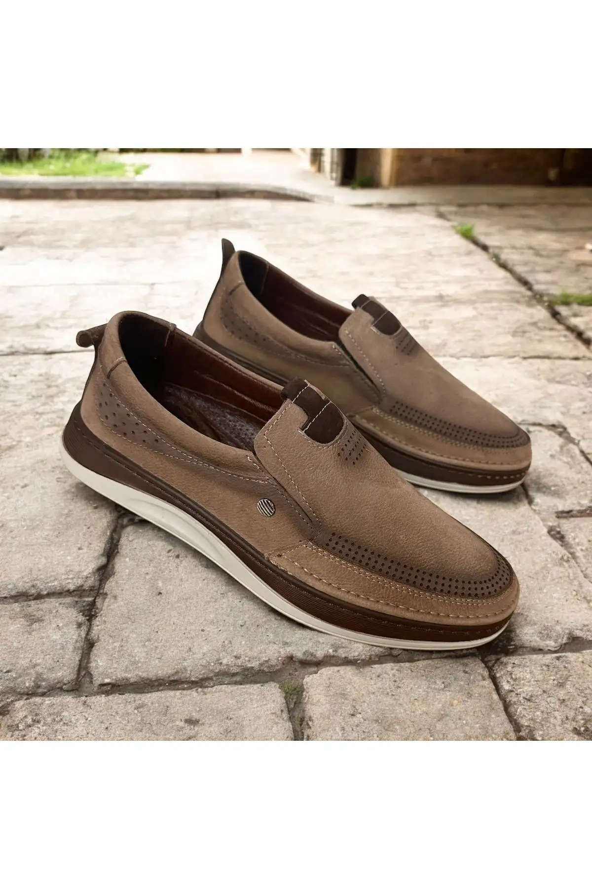 کفش رسمی مردانه لوفر چرم طبیعی بدون بند قهوهای-جوشی – سبک روزمره و نیمه - 6356 کفش رسمی مردانه لوفر چرم طبیعی بدون بند قهوهای-جوشی – سبک روزمره و نیمه - 6356