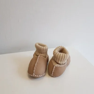 کفش نوزاد پسر پاپوش مخملی چرم با پوست برای دختران و ان - 6582