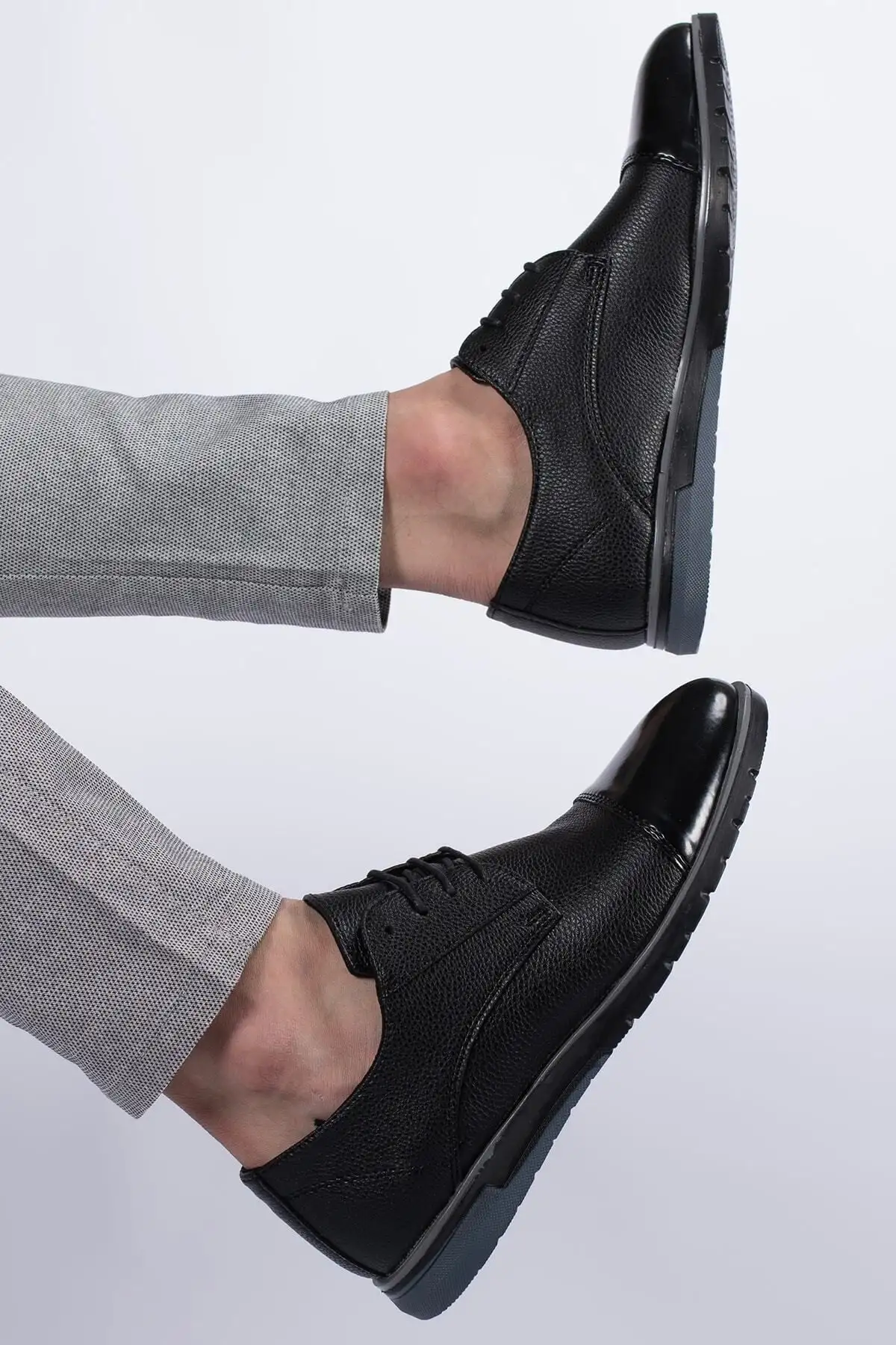 کفش رسمی مردانه کژوال ۰۰۱۲۳۹۷ مشکی چرم مصنوعی - 6024