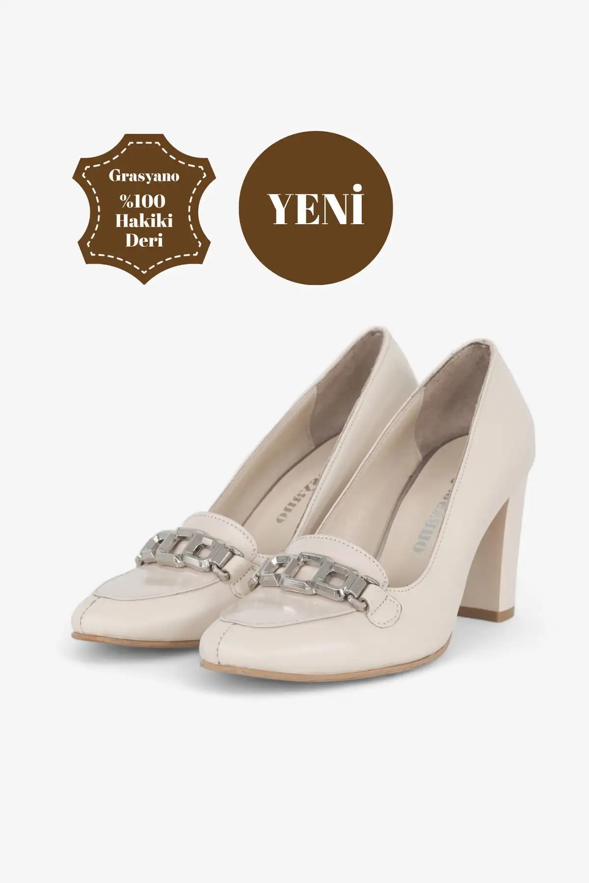کفش مجلسی زنانه  کلاسیک  چرم اصل اکرو-کرم با طراحی ظریف و شیک، نرم و راحت با پاشنه ۷.۵ سانتیمتر ضخیم - 5702 کفش مجلسی زنانه کلاسیک چرم اصل اکرو-کرم با طراحی ظریف و شیک، نرم و راحت با پاشنه ۷.۵ سانتیمتر ضخیم - 5702