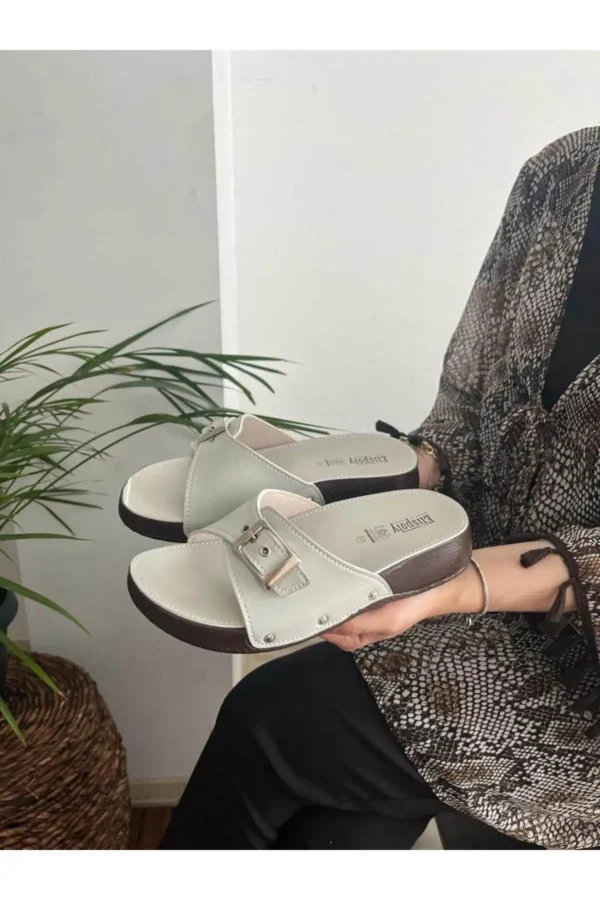 کفش راحتی خانه دمپایی زنانه با کفی آناتومیک طبی و کلاسیک، مدل تک‌بند، مناسب برای مادران و به عنوان دمپایی خیابانی. - 7006